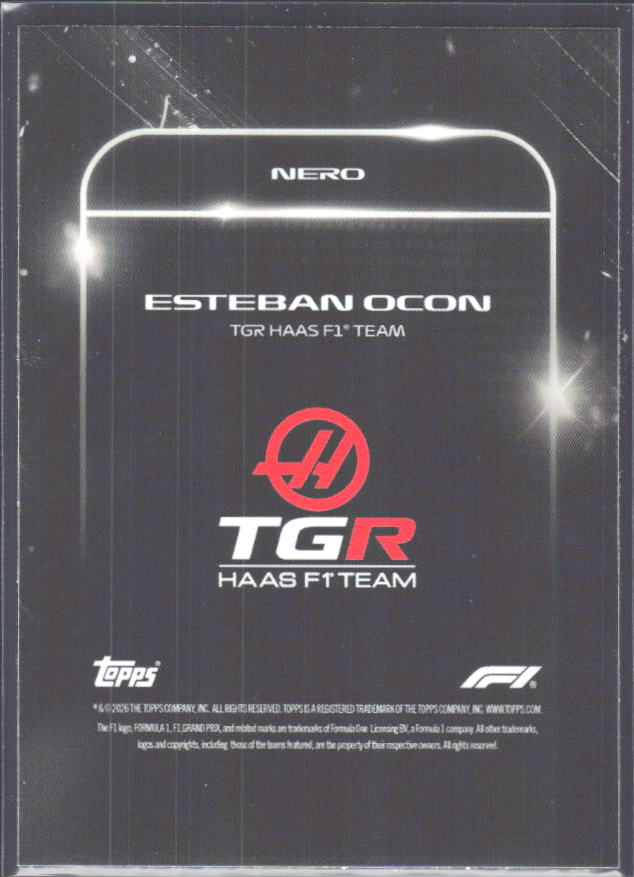2026 Topps Formula 1 Lights Out Nero Esteban Ocon - baksida