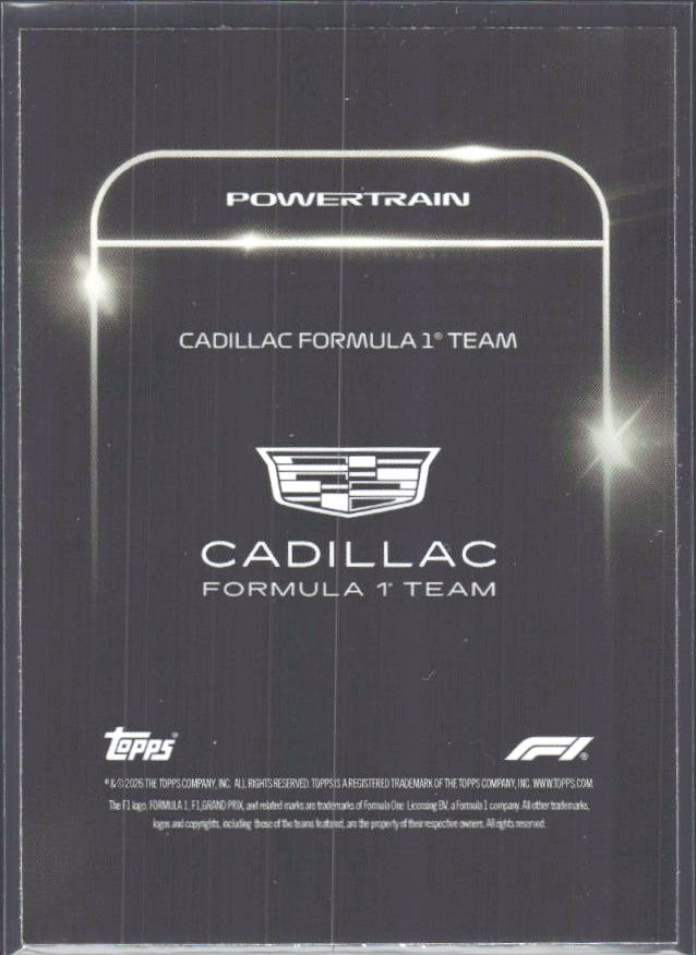 2026 Topps Formula 1 Lights Out Powertrain Graeme Lowdon / Sergio Perez / Valtteri Bottas - baksida