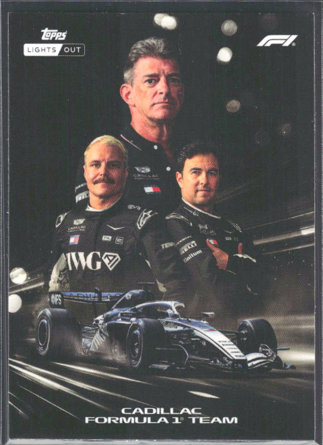 2026 Topps Formula 1 Lights Out Powertrain Graeme Lowdon / Sergio Perez / Valtteri Bottas - framsida