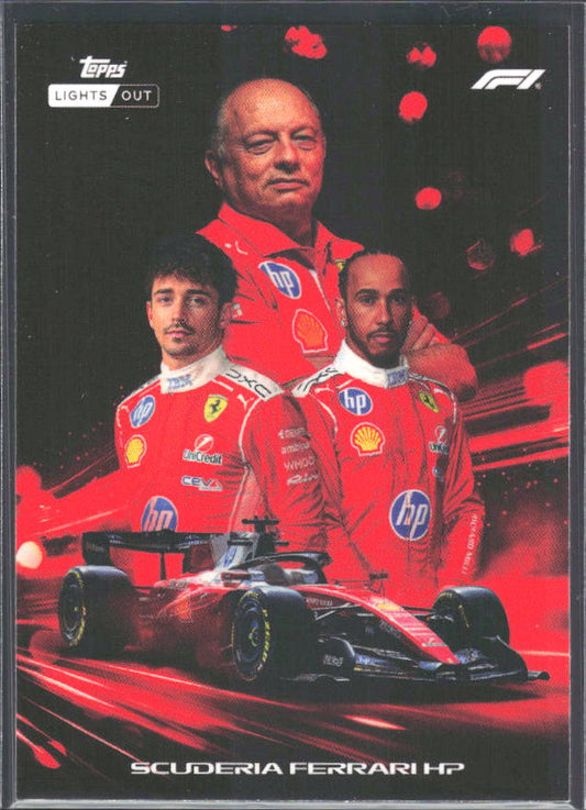 2026 Topps Formula 1 Lights Out Powertrain Frederic Vasseur / Charles Leclerc / Lewis Hamilton - framsida