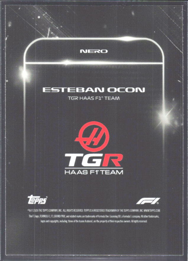 2026 Topps Formula 1 Lights Out Nero Esteban Ocon - baksida