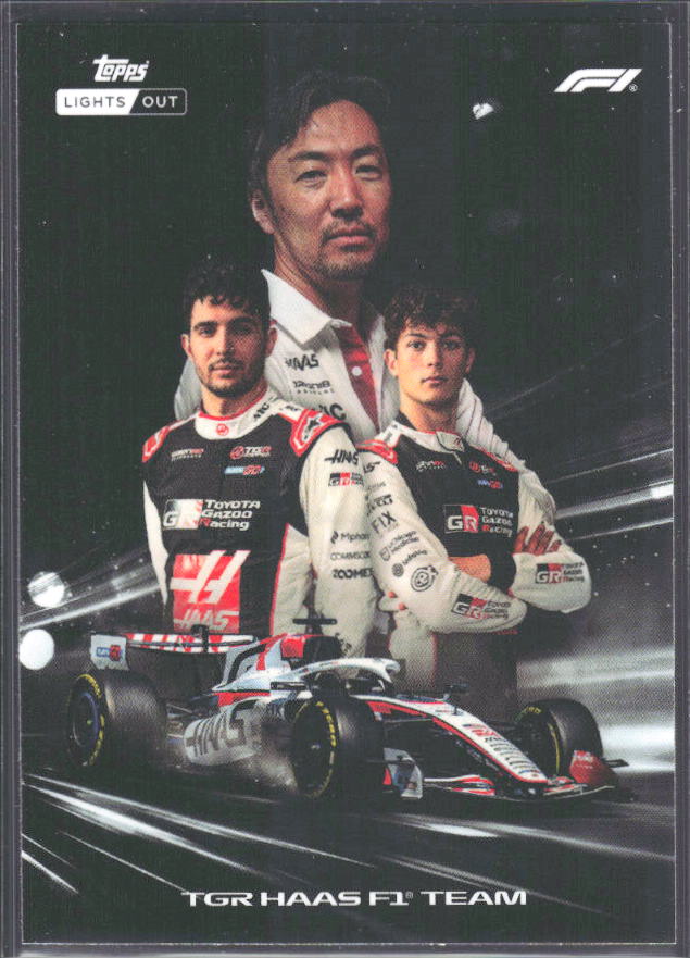 2026 Topps Formula 1 Lights Out Powertrain Ayao Komatsu / Esteban Ocon / Oliver Bearman - framsida