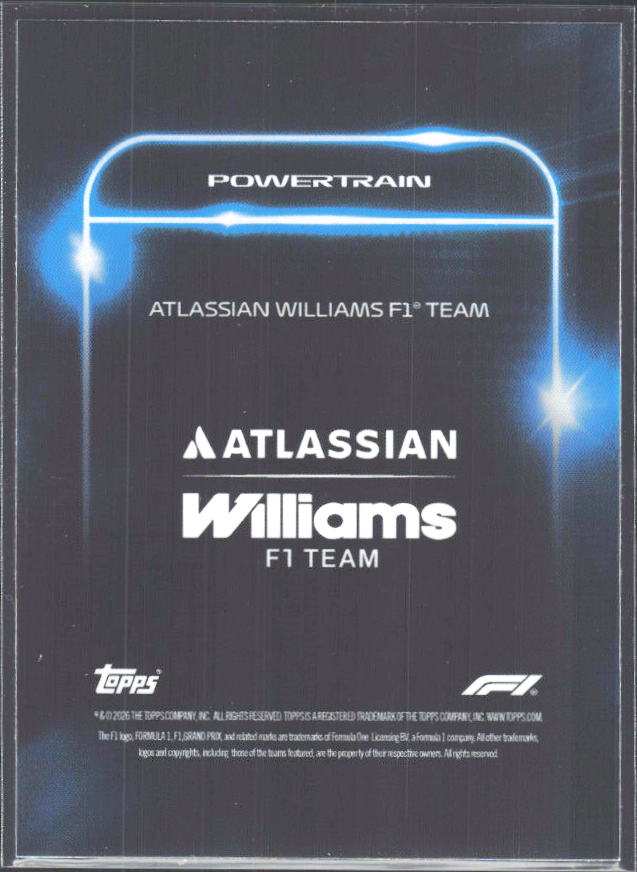 2026 Topps Formula 1 Lights Out Powertrain James Vowles / Alex Albon / Carlos Sainz - baksida