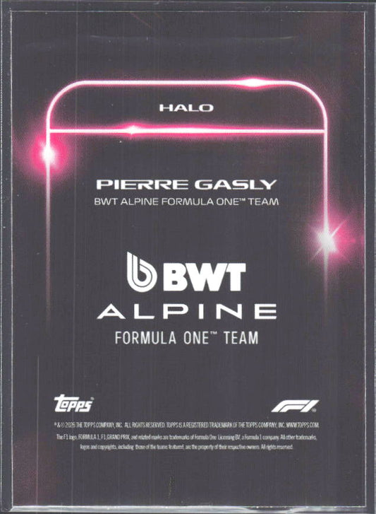 2026 Topps Formula 1 Lights Out Halo Pierre Gasly - baksida