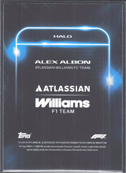 2026 Topps Formula 1 Lights Out Halo Alex Albon - baksida