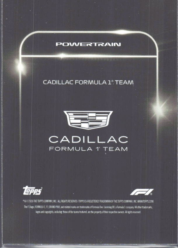 2026 Topps Formula 1 Lights Out Powertrain Graeme Lowdon / Sergio Perez / Valtteri Bottas - baksida