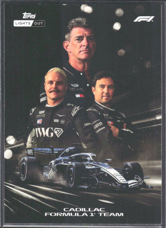 2026 Topps Formula 1 Lights Out Powertrain Graeme Lowdon / Sergio Perez / Valtteri Bottas - framsida