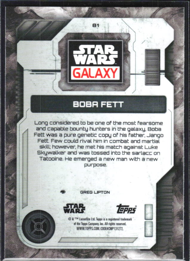2026 Topps Star Wars Chrome Galaxy #B1 Boba Fett - baksida