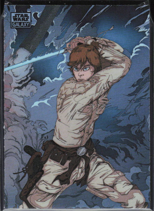 2026 Topps Star Wars Chrome Galaxy #CLOUD-5 Reclaiming the Lightsaber Duel on Cloud City Original Art - framsida