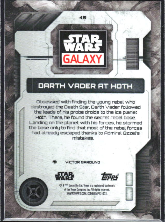 2026 Topps Star Wars Chrome Galaxy #45 Darth Vader at Hoth - baksida