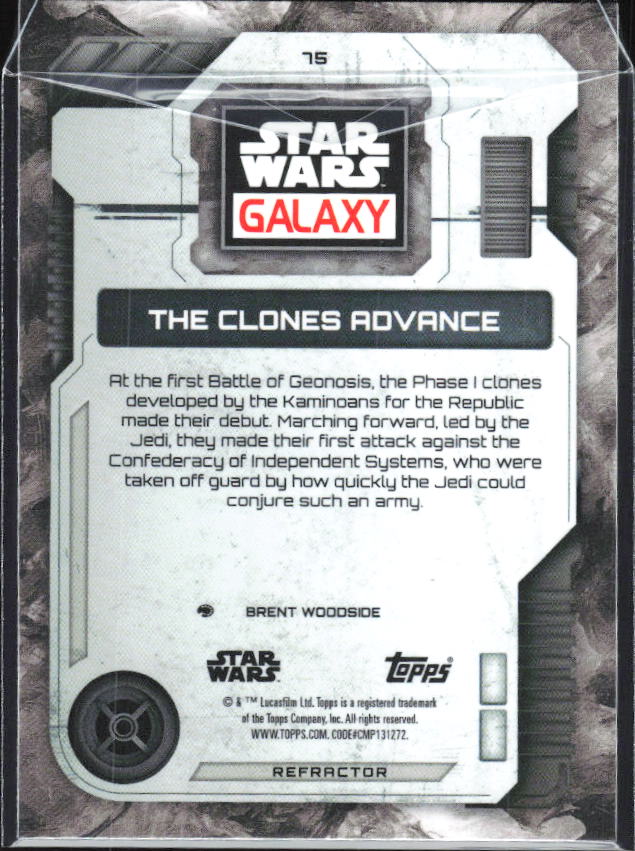 2026 Topps Star Wars Chrome Galaxy #75 The Clones Advance Refractor - baksida