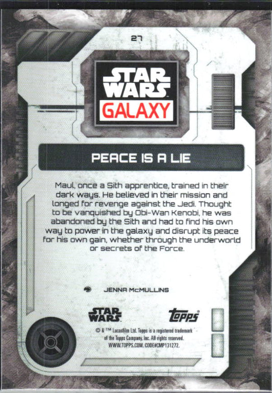2026 Topps Star Wars Chrome Galaxy #27 Peace Is a Lie - baksida