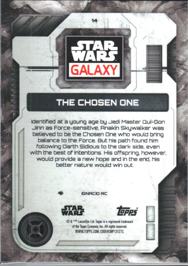 2026 Topps Star Wars Chrome Galaxy #14 The Chosen One - baksida
