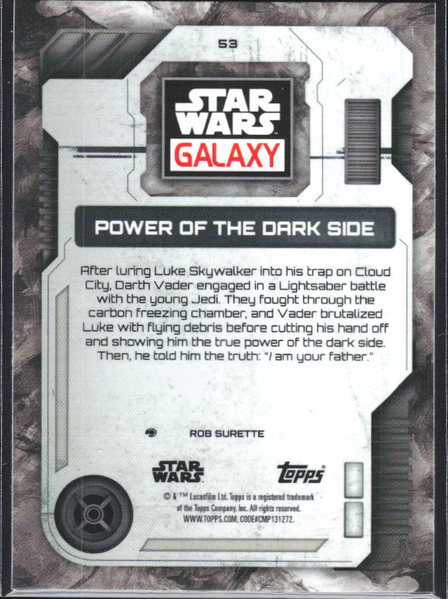2026 Topps Star Wars Chrome Galaxy #53 Power of the Dark Side - baksida