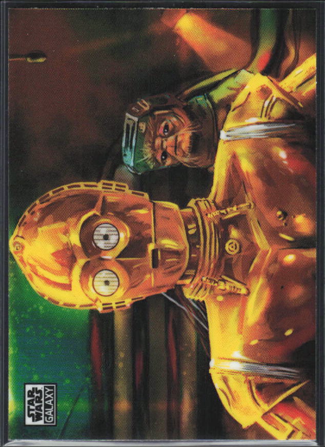 2026 Topps Star Wars Chrome Galaxy #8 C-3PO & Babu Frik - framsida