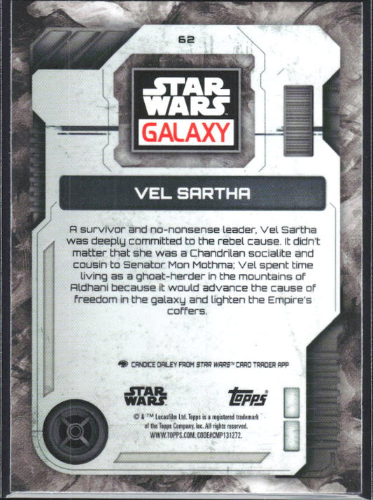 2026 Topps Star Wars Chrome Galaxy #62 Vel Sartha - baksida