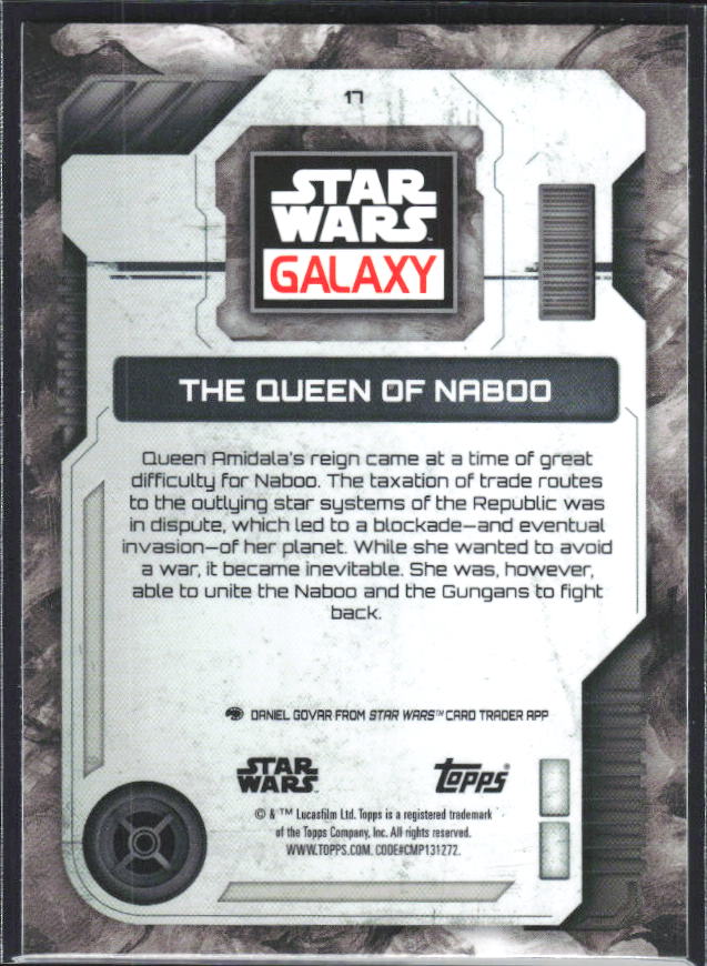 2026 Topps Star Wars Chrome Galaxy #17 The Queen of Naboo - baksida