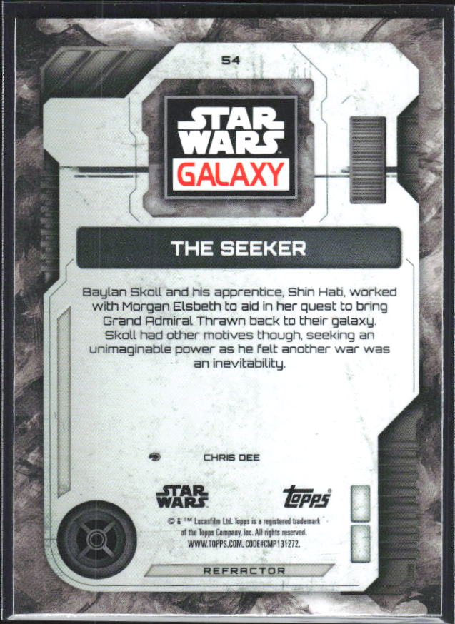 2026 Topps Star Wars Chrome Galaxy #54 The Seeker Refractor - baksida