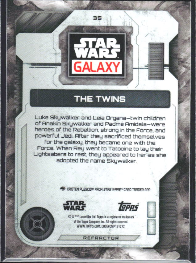 2026 Topps Star Wars Chrome Galaxy #35 The Twins Refractor - baksida