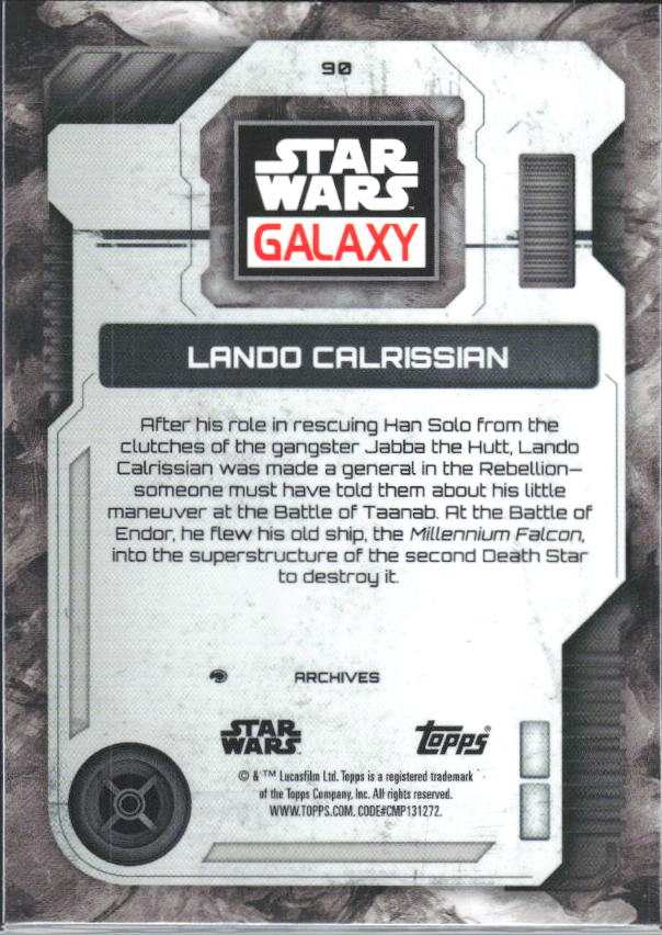 2026 Topps Star Wars Chrome Galaxy #98 Lando Calrissian - baksida
