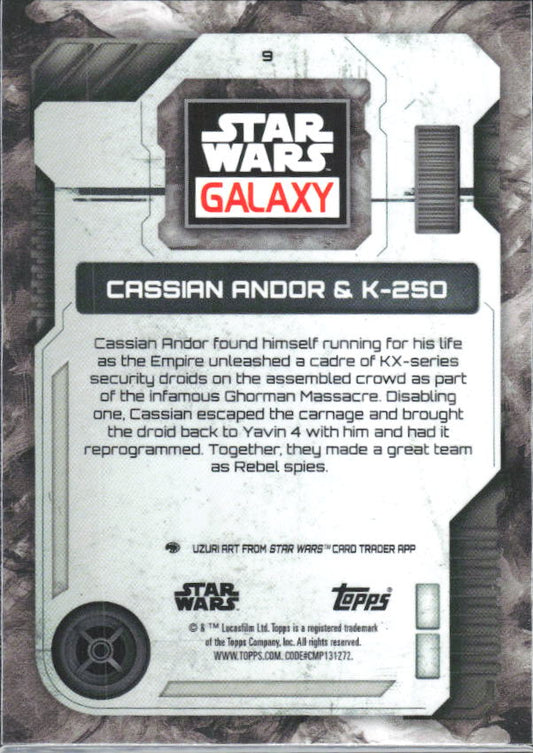 2026 Topps Star Wars Chrome Galaxy #9 Cassian Andor & K-2SO - baksida
