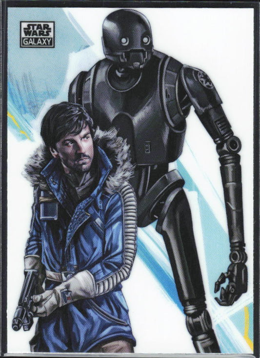 2026 Topps Star Wars Chrome Galaxy #9 Cassian Andor & K-2SO - framsida