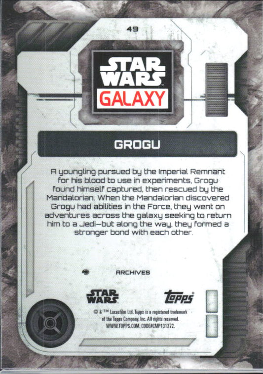 2026 Topps Star Wars Chrome Galaxy #49 Grogu - baksida
