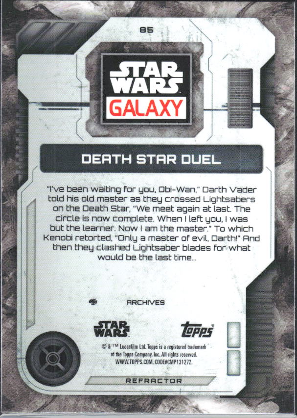 2026 Topps Star Wars Chrome Galaxy #85 Death Star Duel Refractor - baksida