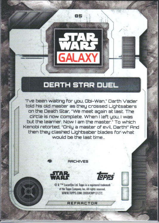2026 Topps Star Wars Chrome Galaxy #85 Death Star Duel Refractor - baksida
