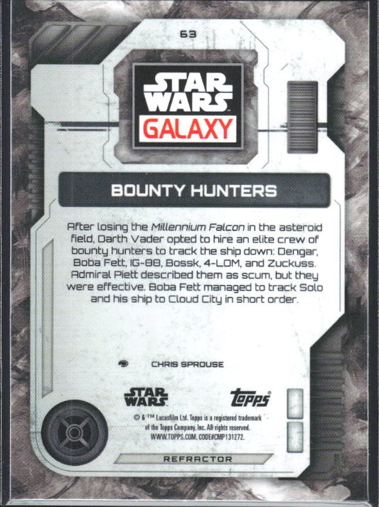 2026 Topps Star Wars Chrome Galaxy #63 Bounty Hunters Refractor - baksida