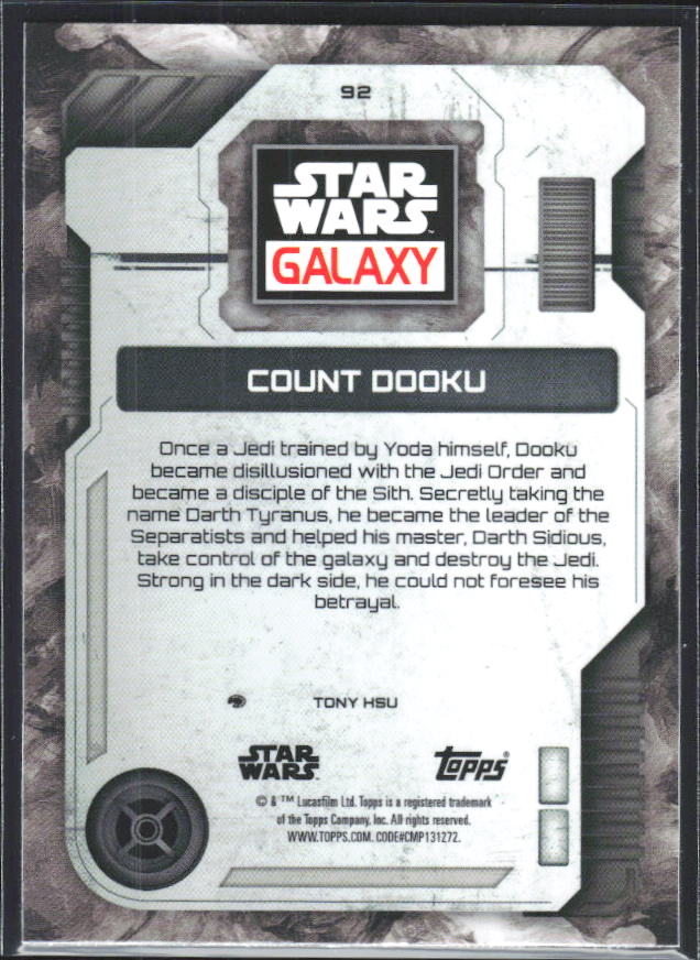 2026 Topps Star Wars Chrome Galaxy #92 Count Dooku - baksida