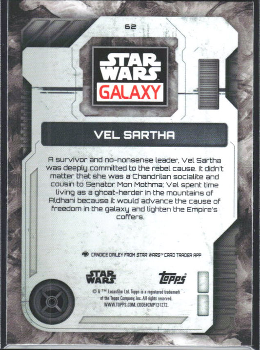 2026 Topps Star Wars Chrome Galaxy #62 Vel Sartha - baksida