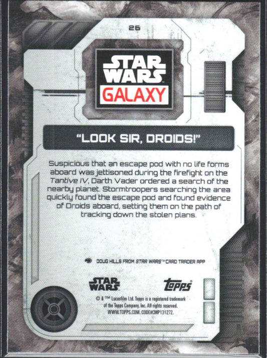 2026 Topps Star Wars Chrome Galaxy #26 Look Sir, Droids! - baksida
