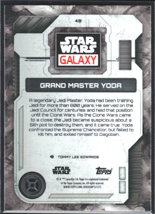 2026 Topps Star Wars Chrome Galaxy #48 Grand Master Yoda - baksida
