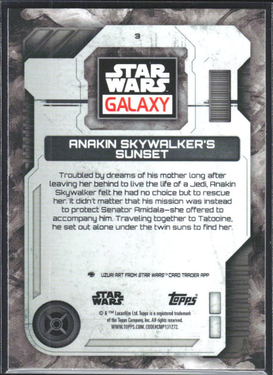 2026 Topps Star Wars Chrome Galaxy #3 Anakin Skywalker's Sunset - baksida