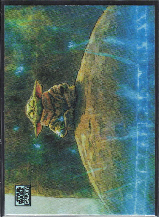 2026 Topps Star Wars Chrome Galaxy #100 Grogu Reaches Out Refractor - framsida