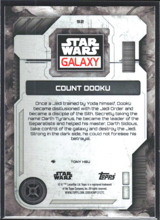 2026 Topps Star Wars Chrome Galaxy #92 Count Dooku - baksida