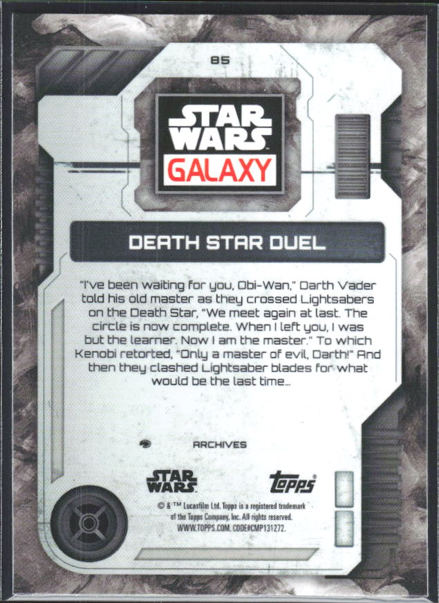 2026 Topps Star Wars Chrome Galaxy #85 Death Star Duel - baksida