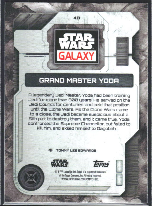 2026 Topps Star Wars Chrome Galaxy #48 Grand Master Yoda - baksida