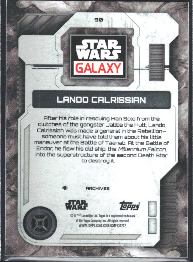 2026 Topps Star Wars Chrome Galaxy #98 Lando Calrissian - baksida