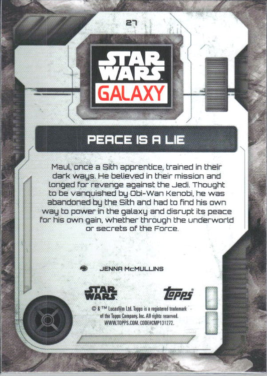 2026 Topps Star Wars Chrome Galaxy #27 Peace Is a Lie - baksida
