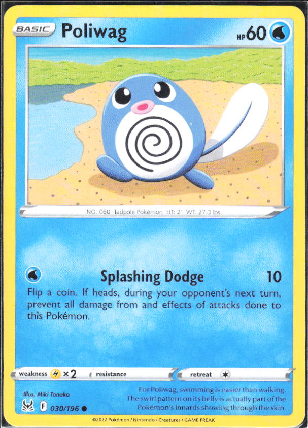 2022 Pokémon Sword & Shield: Lost Origin #030/196 Poliwag - framsida