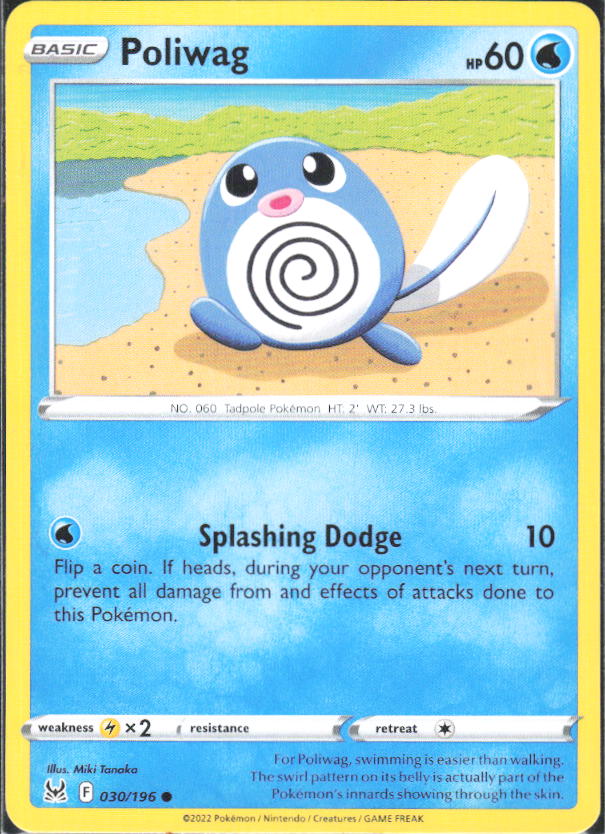 2022 Pokémon Sword & Shield: Lost Origin #030/196 Poliwag - framsida