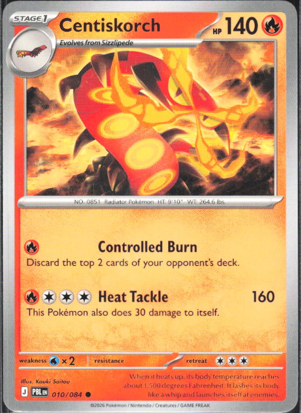2026 Pokémon Pitch Black #010/084 Centiskorch - framsida