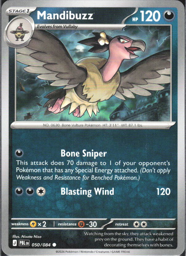 2026 Pokémon Pitch Black #050/084 Mandibuzz - framsida