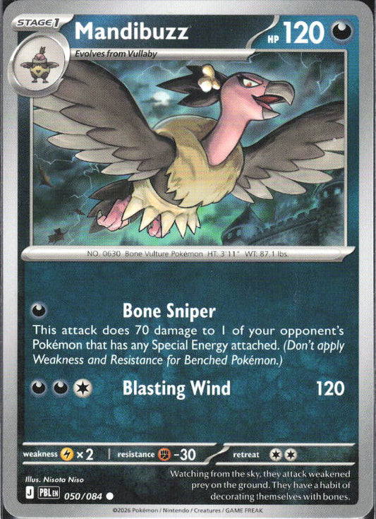 2026 Pokémon Pitch Black #050/084 Mandibuzz - framsida