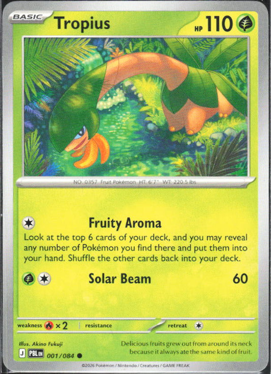2026 Pokémon Pitch Black #001/084 Tropius - framsida