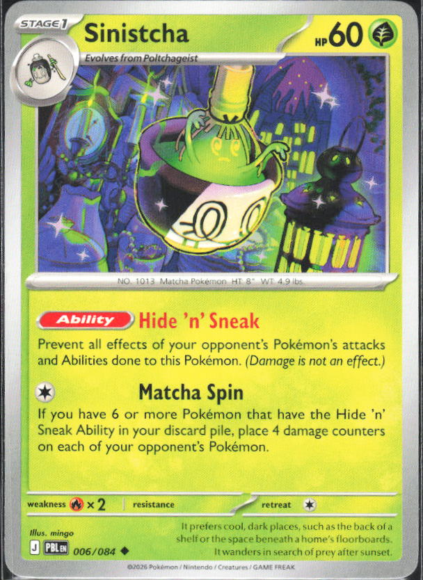 2026 Pokémon Pitch Black #006/084 Sinistcha - framsida