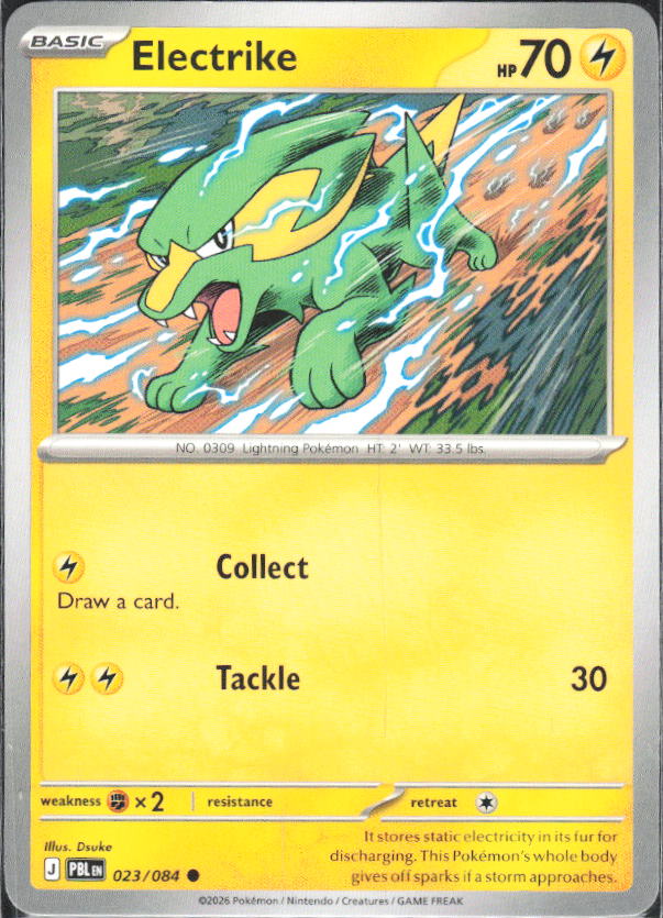 2026 Pokémon Pitch Black #023/084 Electrike - framsida