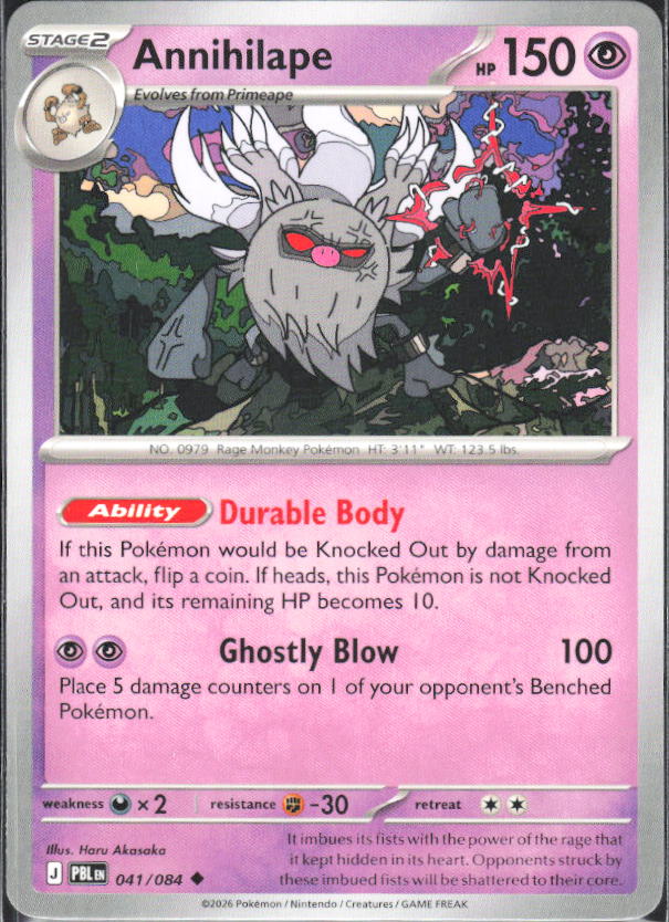 2026 Pokémon Pitch Black #041/084 Annihilape - framsida
